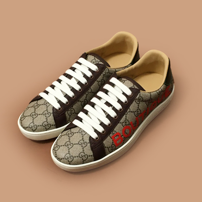 グッチ メンズ キャンバス スニーカーブラウン