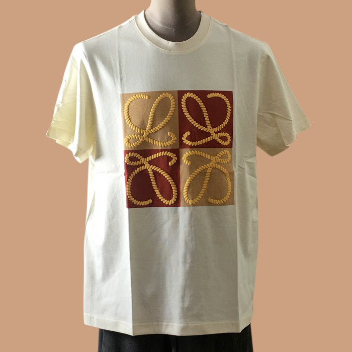 ロエベ ユニセックス クルーネック ホワイト 半袖Tシャツ - 