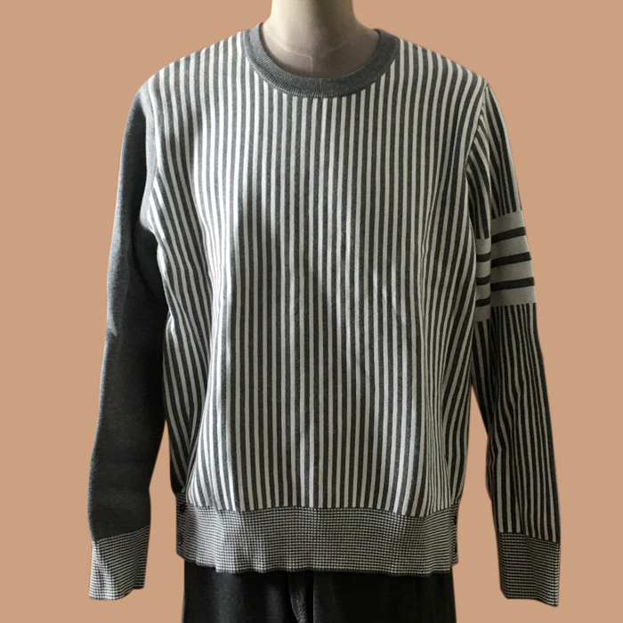 トムブラウンメンズ LOGO  コットン スウェットグレー