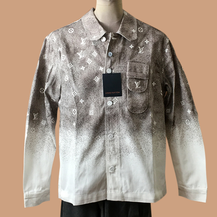 ルイヴィトン メンズ LOGO ブラウン ロングスリーブシャツ