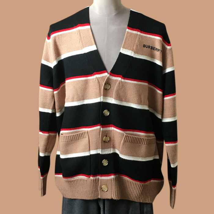 バーバリー メンズ カジュアル ブラック カーディガン -   -