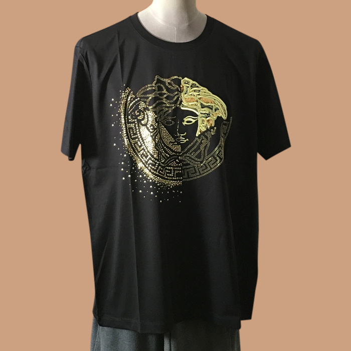 ヴェルサーチ ユニセックス クルーネック ブラック 半袖Tシャツ - 