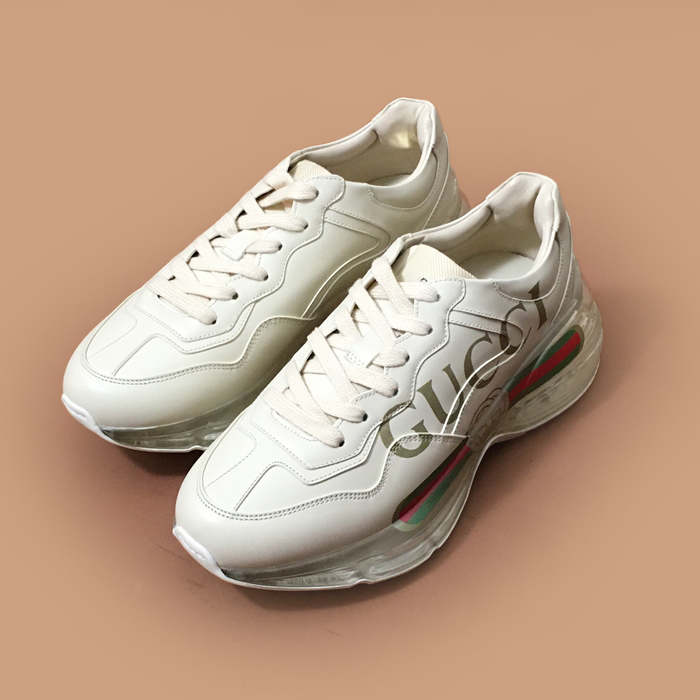 グッチメンズレザースニーカーホワイト