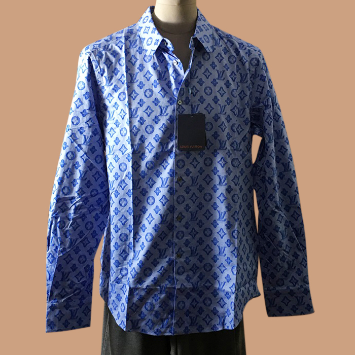 ルイヴィトンメンズ LOGO  シャツ ブルー