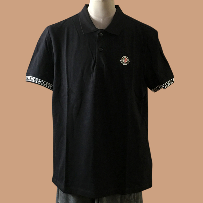 モンクレール ユニセックス クルーネック ブラック 半袖Tシャツ -White 