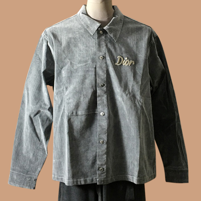 ディオールメンズ LOGO  シャツ グレー