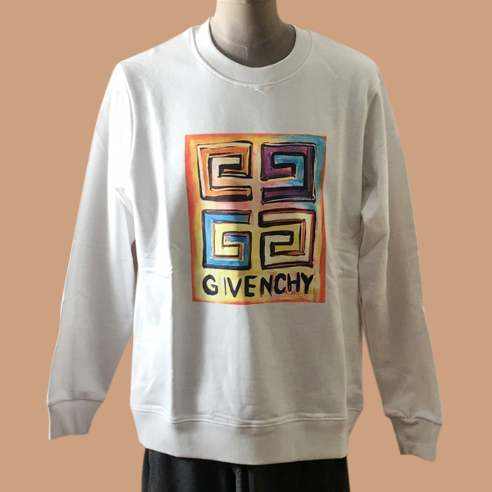 ジバンシィメンズ LOGO コットン  スウェット ホワイト