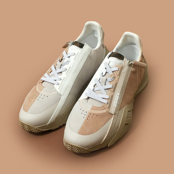 フェンディ メンズ キャンバス スニーカーベージュ