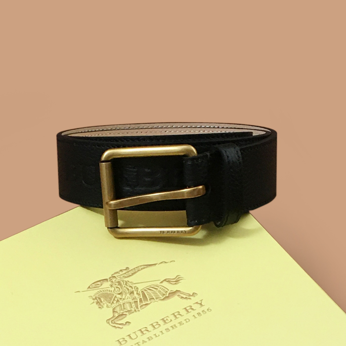バーバリー メンズ レザー コンスタンス ベルト (ブラック)