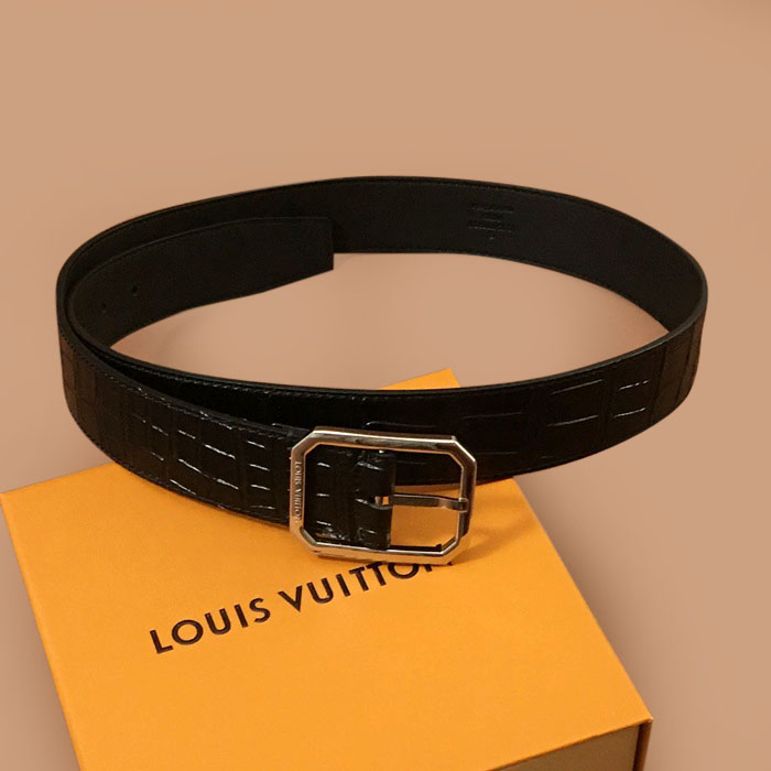 ルイヴィトン メンズ レザー コンスタンス ベルト (ブラック)
