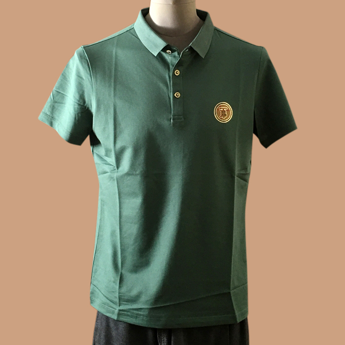 バーバリー ユニセックス クルーネック グリーン ポロ半袖Tシャツ -