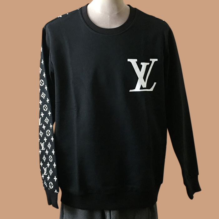 ルイヴィトンメンズ LOGO コットン ポロ スウェット ブラック