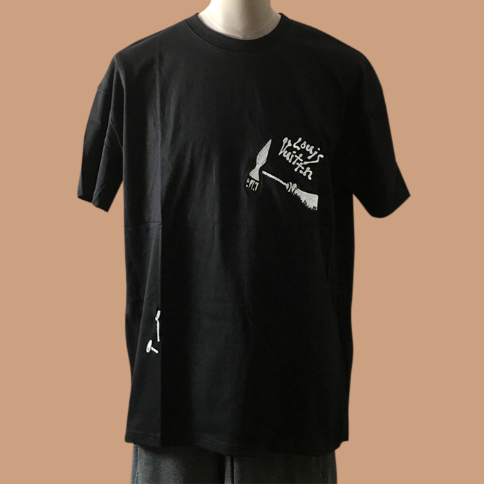 ルイヴィトン ユニセックス クルーネック ブラック 半袖Tシャツ - 