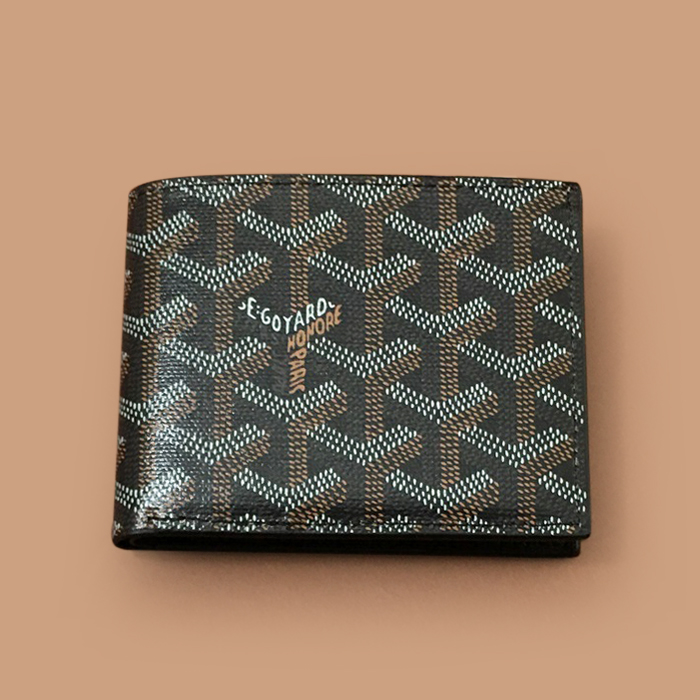 ゴヤール2020 メンズ LOGOレザー二つ折り財布 ブラック