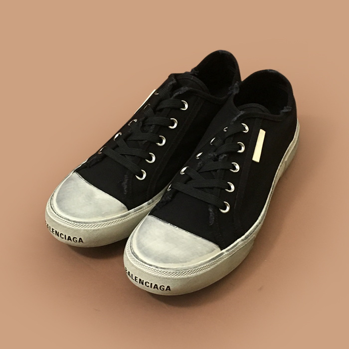  バレンシアガメンズ キャンバス スニーカーブラック