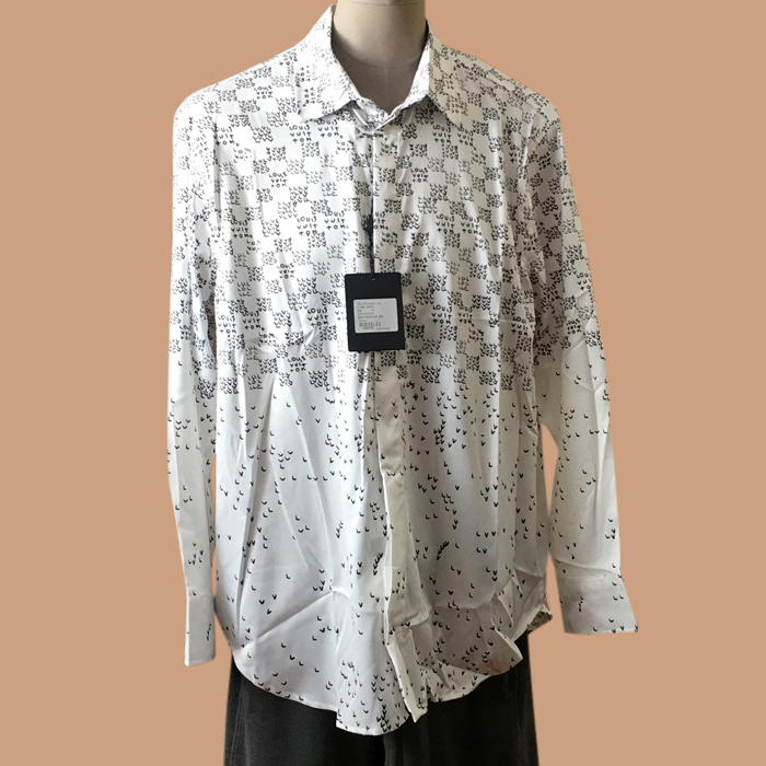 ルイヴィトン メンズ LOGO ブラウン ロングスリーブシャツ