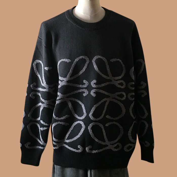 ロエベ メンズ ブラック クルーネック セーター -  - loe0653x