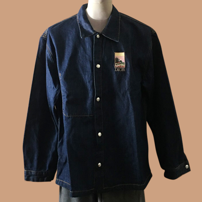ディオールメンズ LOGO  デニムシャツ ブルー