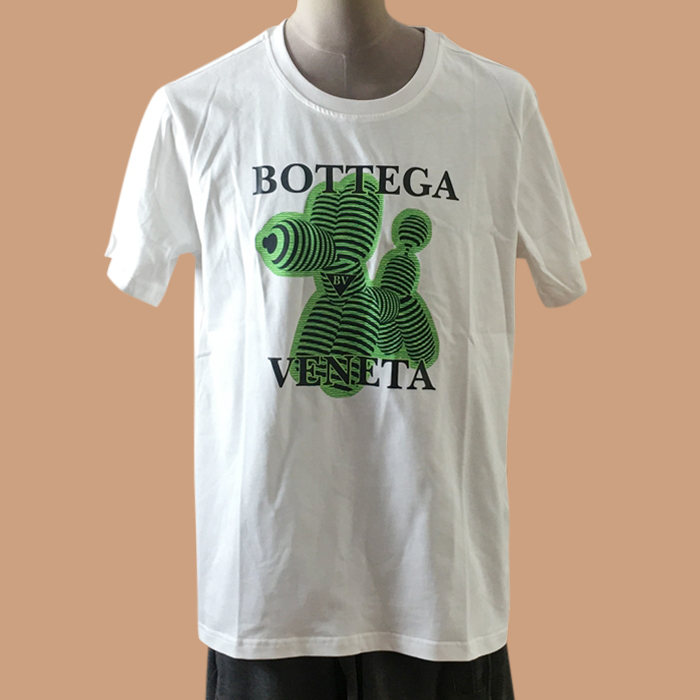 ボッテガヴェネタ ユニセックス クルーネック ホワイト 半袖Tシャツ -White 