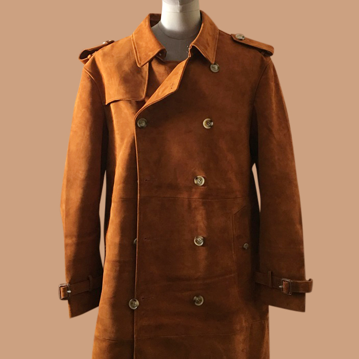 バーバリー メンズ キャメル レザーコート - Camel  - bur04506x