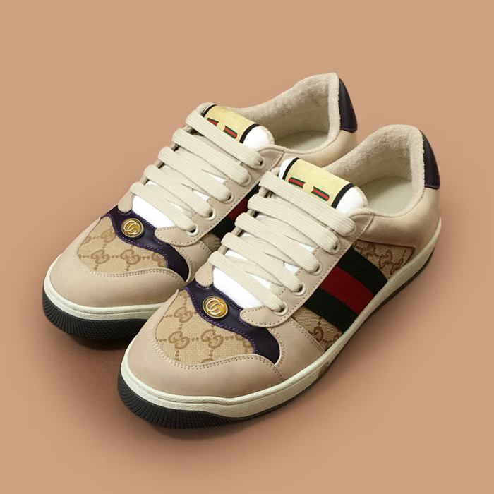 グッチ ユニセックス トレンディレザースニーカー Size グリーン - Trendy   Guc04526x Green