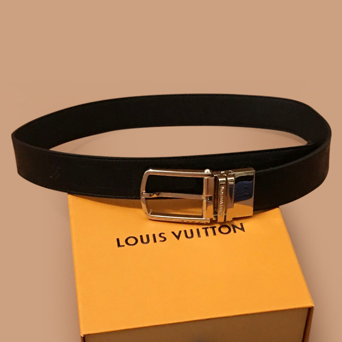 ルイヴィトン メンズ レザー コンスタンス ベルト (ブラック)
