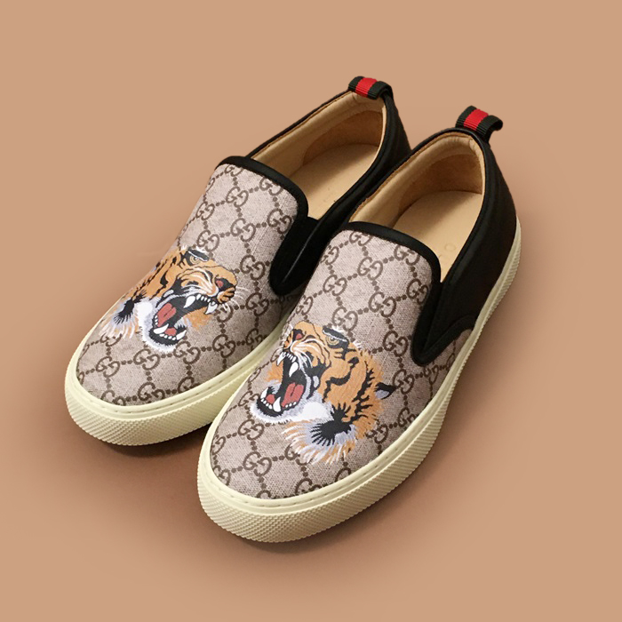 グッチ メンズ トレンディ グレー スニーカー - Camel 