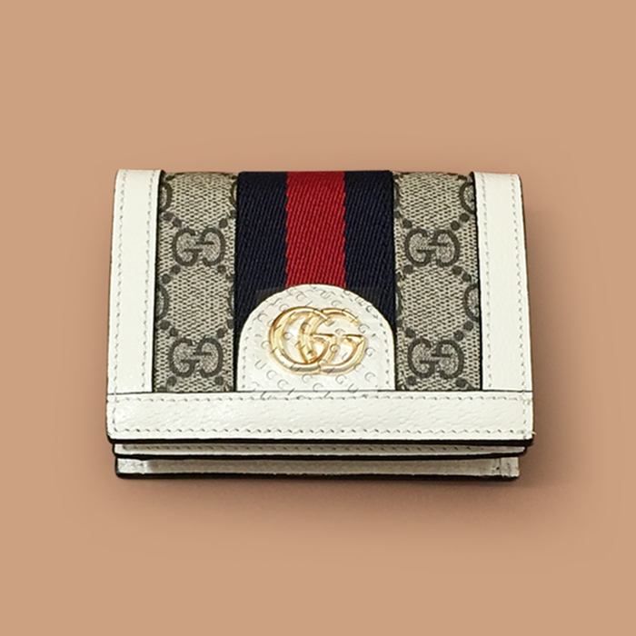 Canvas  - グッチレディース キャンバス 二つ折り財布(11cm).ブラウンホワイト