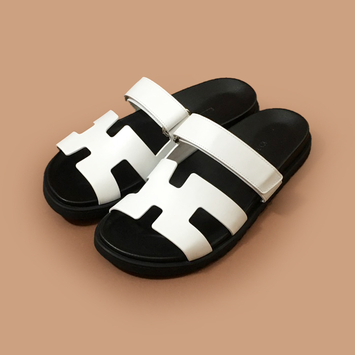 エルメス ユニセックス トレンディ ホワイト スリッパ -White  - her0869x