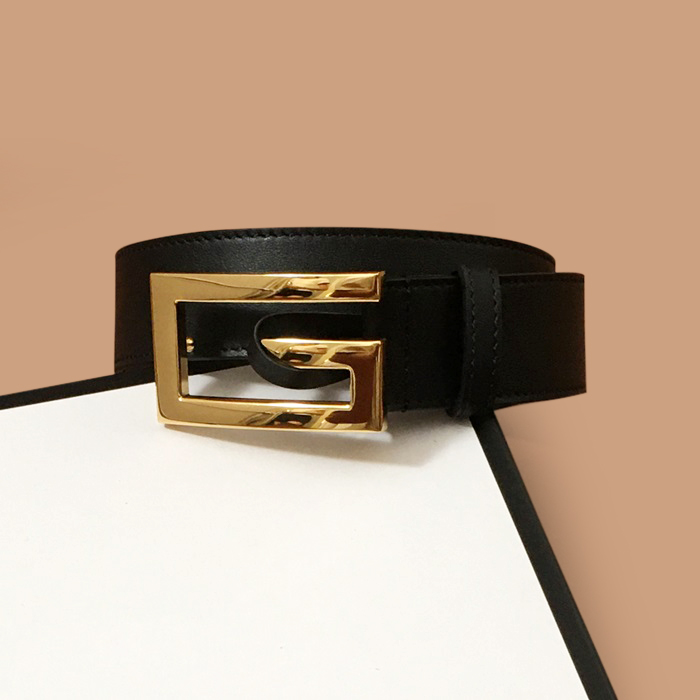 Belt,3.8cm - グッチメンズレザーベルト,3.8cm, ブラック