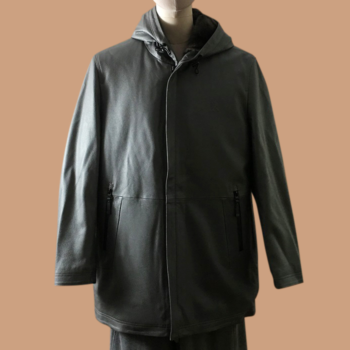  Gray - アルマーニメンズ クラシック カジュアル レザージャケット Arm0915x Size(m - 3xl) グレー