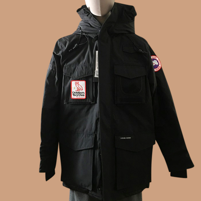 Canada goosePatch LogoGoose  Parka - カナダグースメンズ パッチ LOGO カジュアル グースダウン パディング パーカー Can0381x Size(xs - 2xl) ブラック