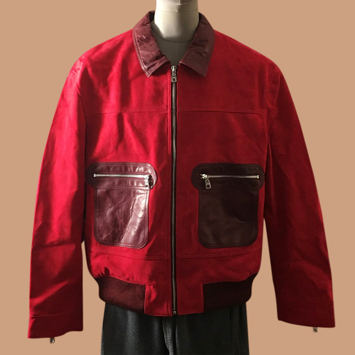 ディーアンドジー メンズ レッド レザージャケット - Red - dol0357x