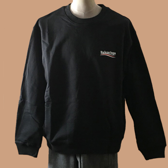 バレンシアガ メンズ カジュアル ブラック スウェット - 