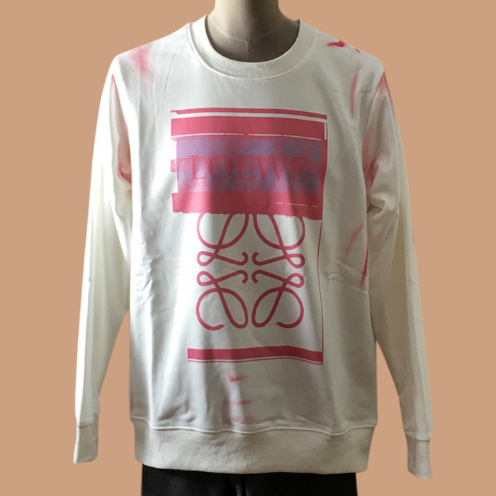 ロエベ ユニセックス クラシック ホワイト スウェット -White  - loe0646x