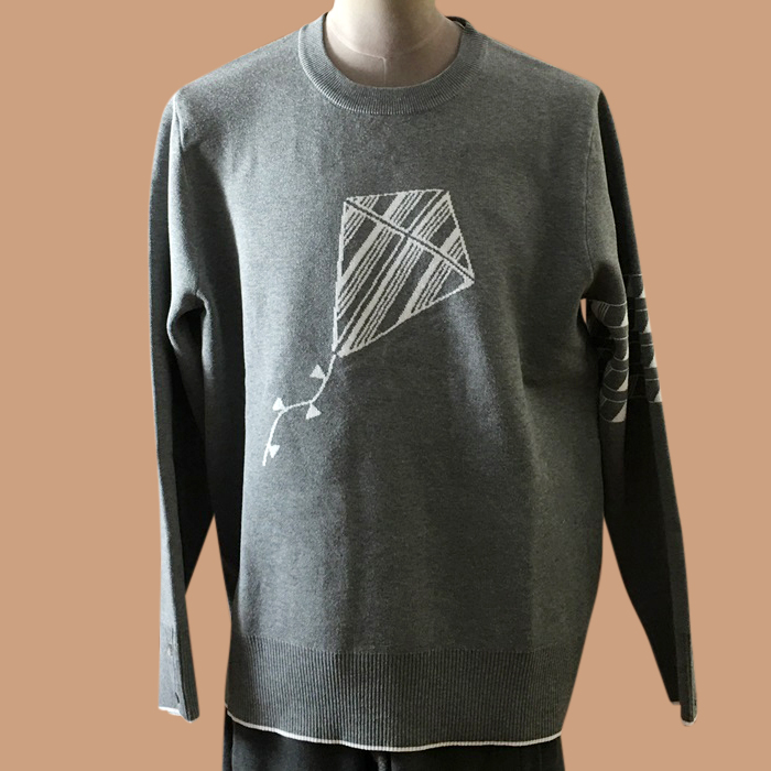 トムブラウン メンズ カジュアル グレー ニット - Gray Knit - thom0600x