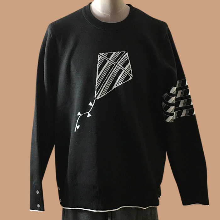 トムブラウン メンズ カジュアル ブラック ニット - Knit - thom0598x