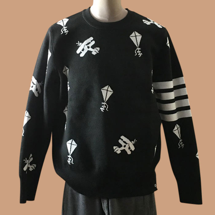 トムブラウン メンズ カジュアル ブラック ニット - Knit - thom0595x