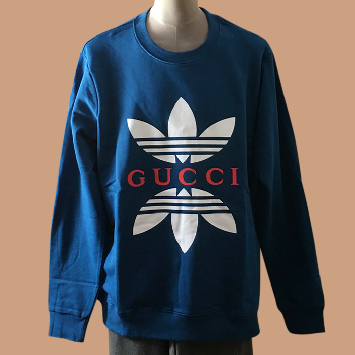 グッチ メンズ カジュアル ブルー スウェット - 