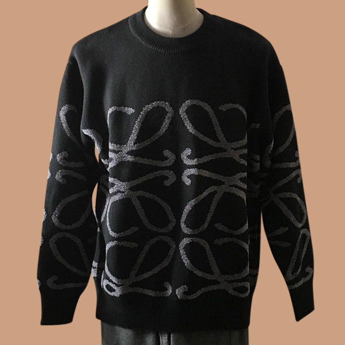 ロエベ メンズ ブラック クルーネック セーター -  - loe0653x