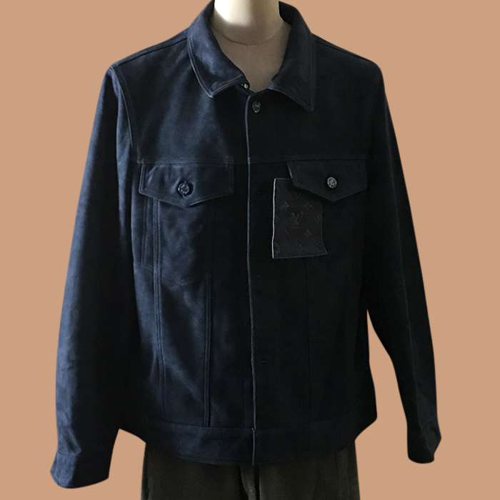 ルイヴィトン メンズ ブルー レザージャケット -  - lou05178x