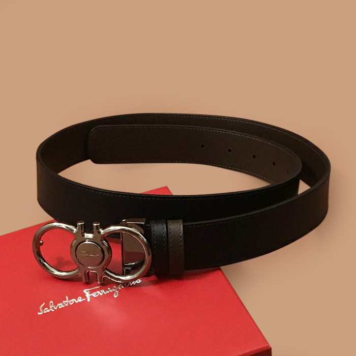   Belt,3.5cm - フェラガモメンズレザーベルト,3.5cm,ブラック