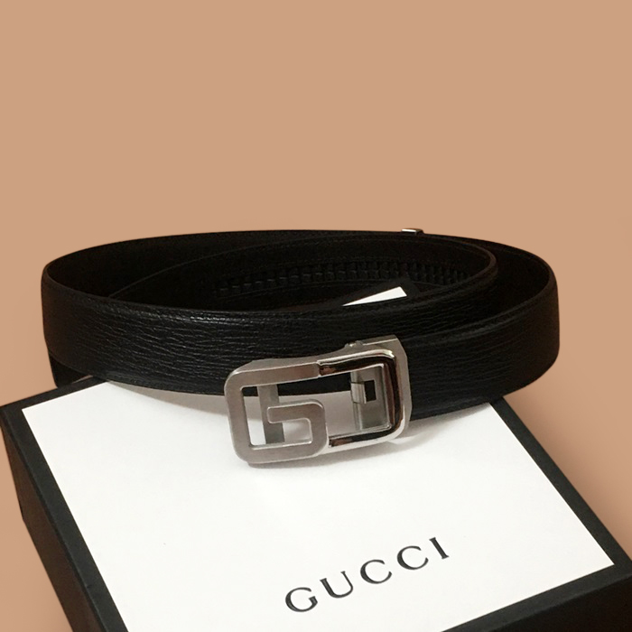  Belt,3.8cm - グッチメンズレザーベルト,3.8cm, ブラック