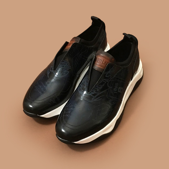   - ベルルッティメンズレザースニーカーBERTS0161,ブルー