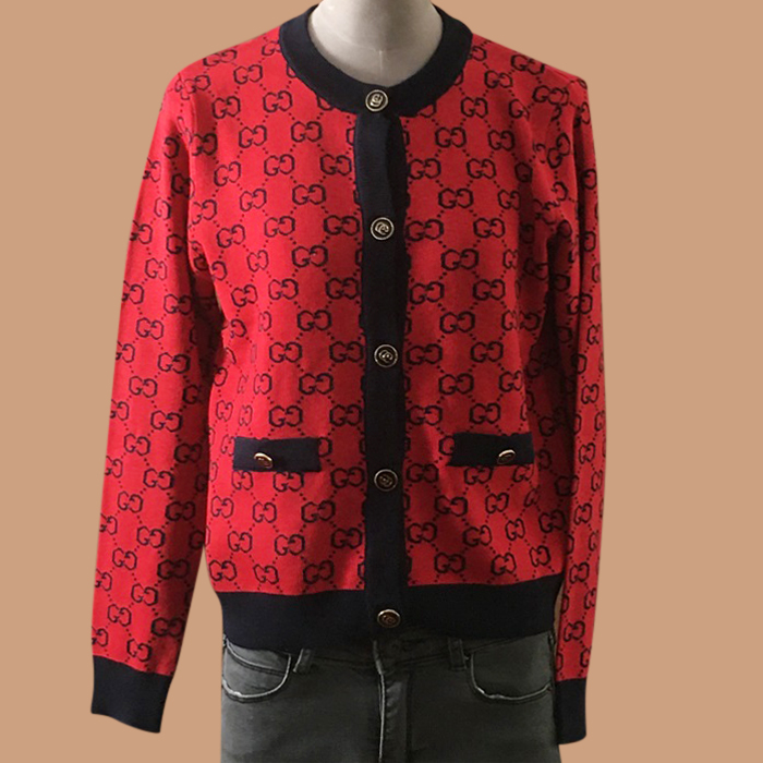  Trendy   Red - グッチレディース トレンディ Vネック カーディガン Guc03872x レッド