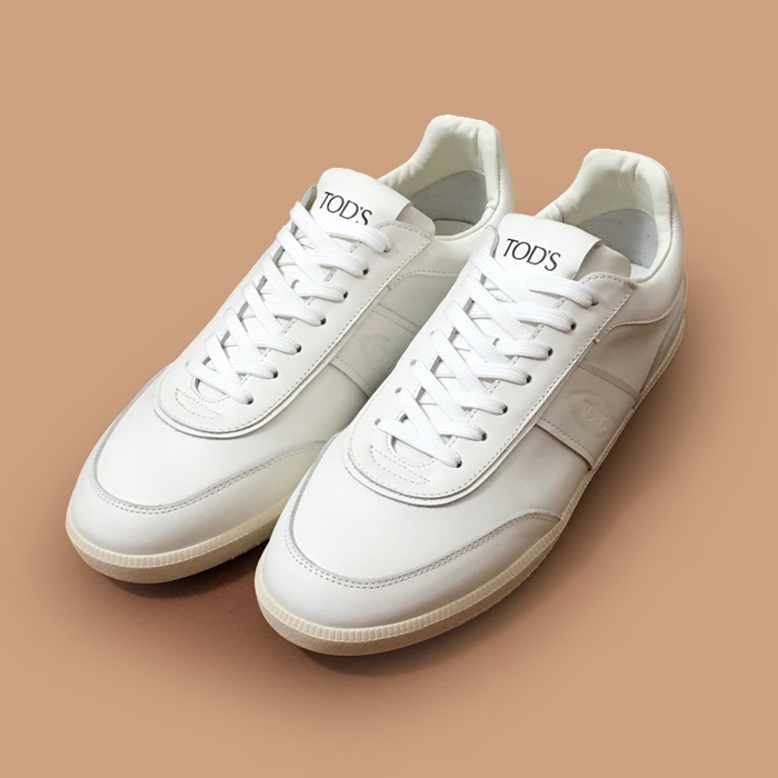    - トッズメンズレザースニーカー,Sizeホワイト