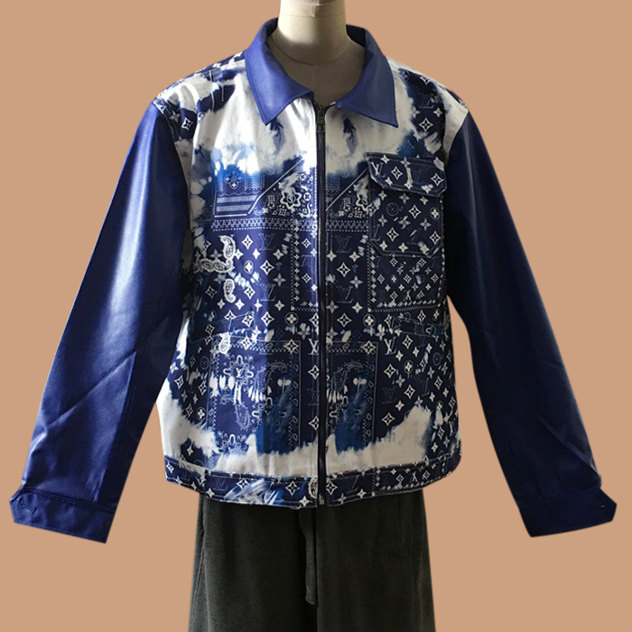 ルイヴィトン メンズ ブルー レザージャケット -   - lou05300x