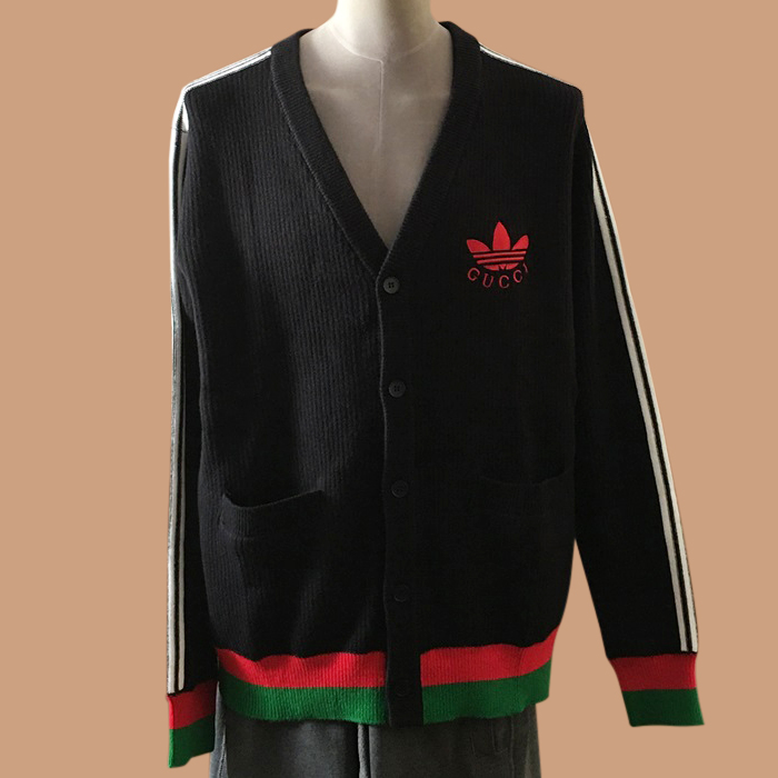 グッチ ユニセックス Vネック ブラック カーディガン - -