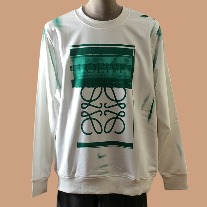 ロエベ ユニセックス クラシック ホワイト スウェット -White  - loe0647x