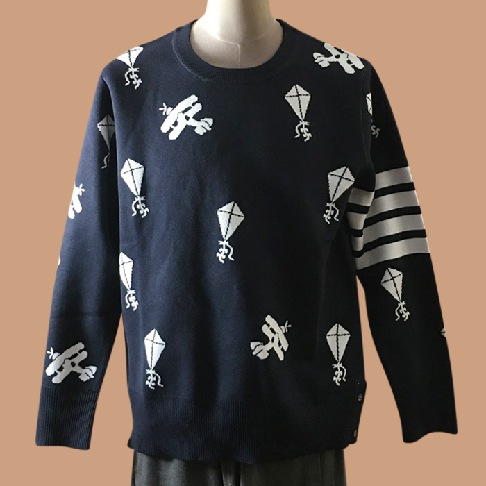 ✨トムブラウン メンズ カジュアル ネイビー ニット - Knit - thom0597x